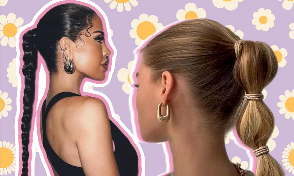 Hair ponytail with raised