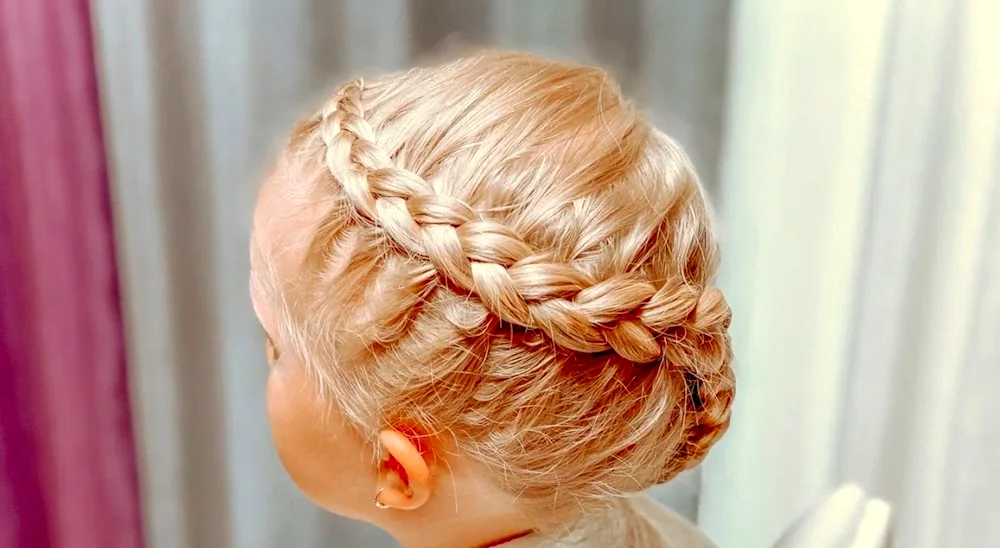 Basket hairstyle for a girl