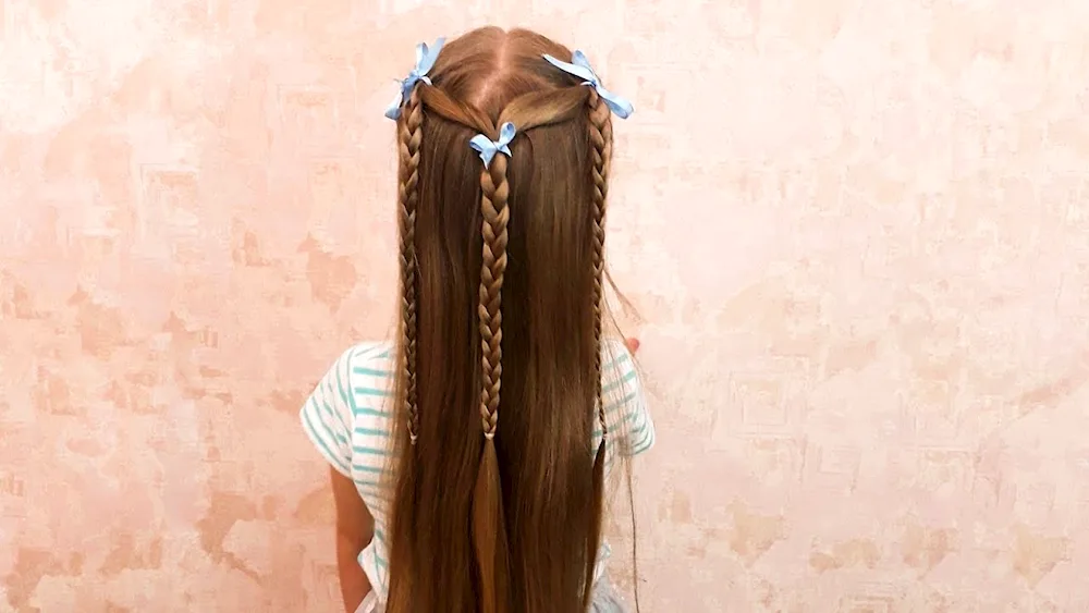 Braid and loose hair for girls