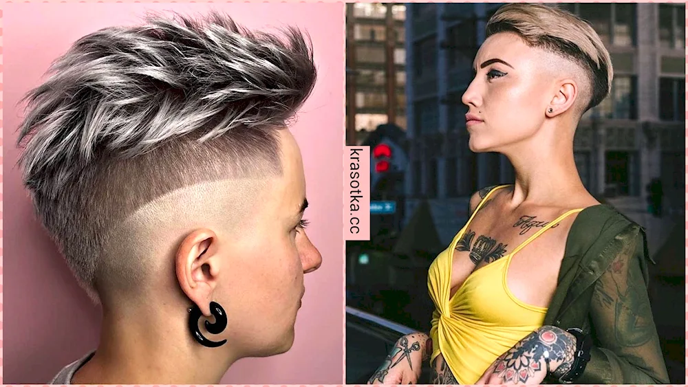 Women's cropped hairstyle