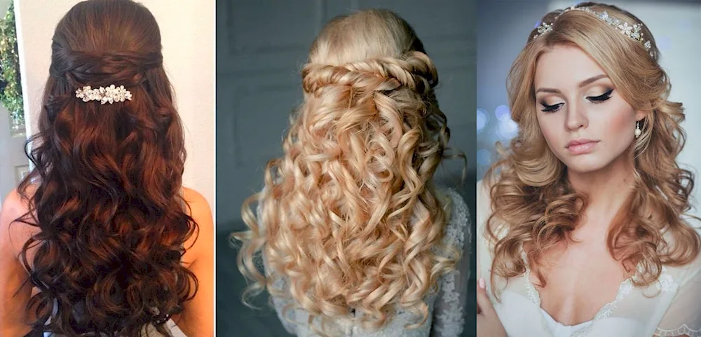 Bride's hairstyle curls