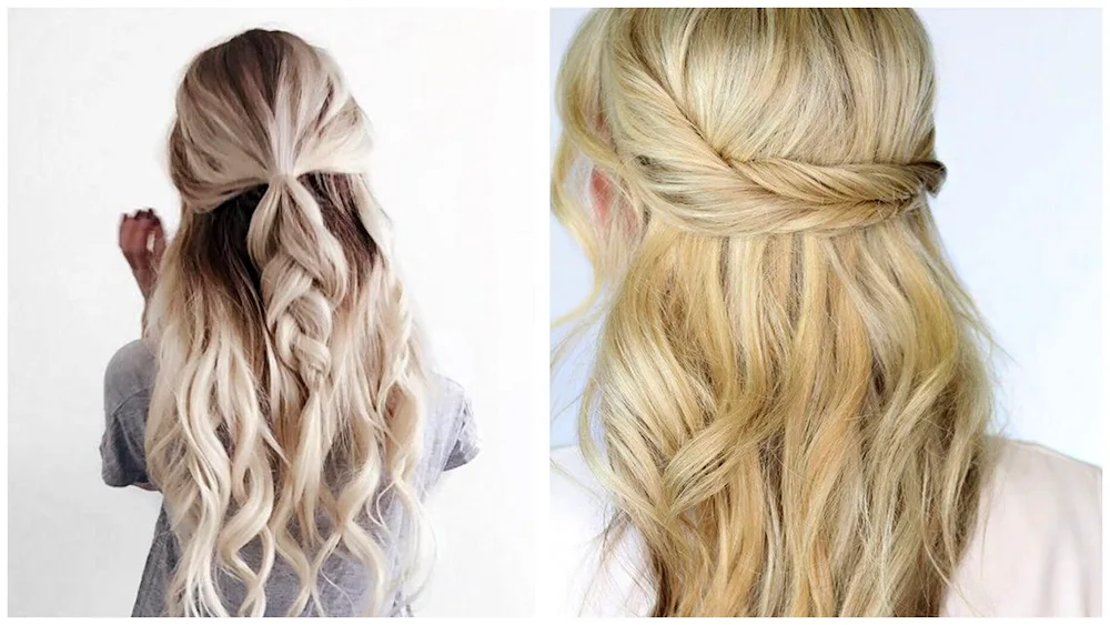 Braid hairstyle with braids and loose hair