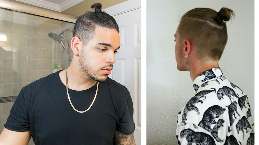 Haircut man bun