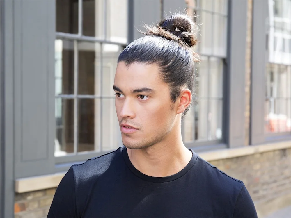 Man bun haircut