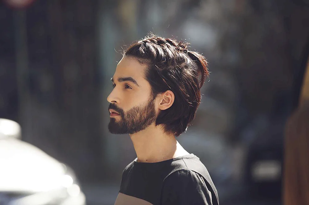 Man bun haircut