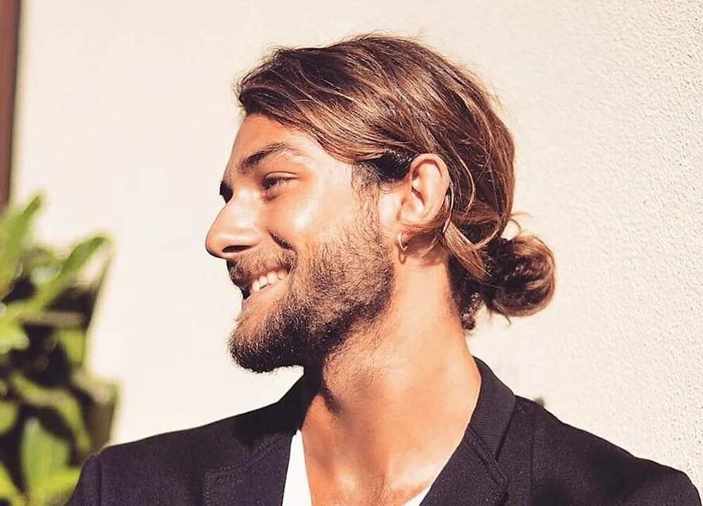 Man bun haircut