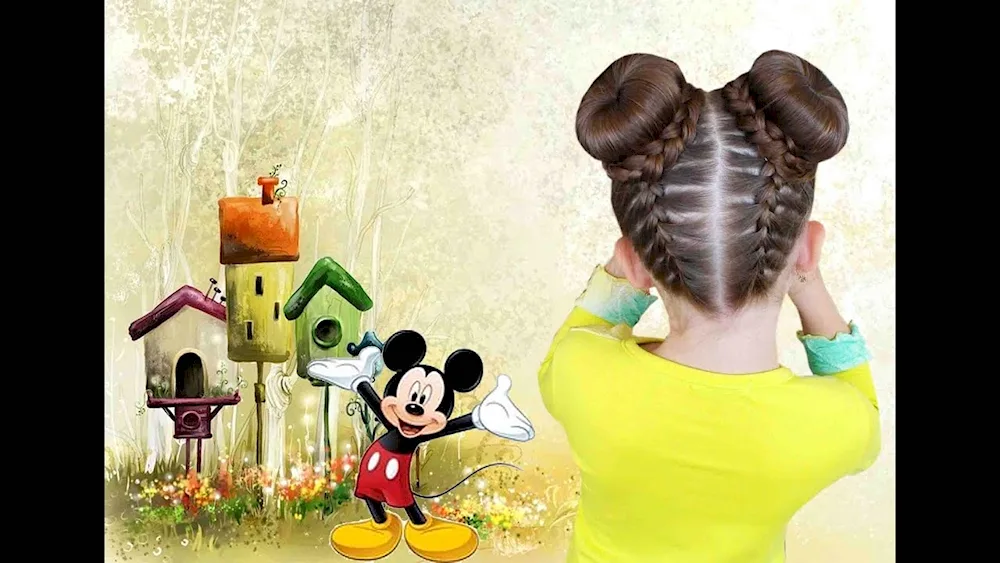 Mickey Mouse hairstyle for girl