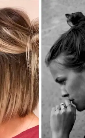 Hairstyle on a bob ponytail