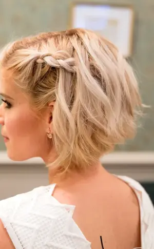 Evening hairstyle on a bob