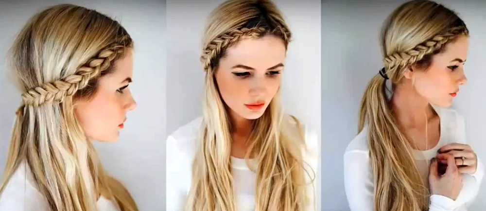 Braid on loose hair
