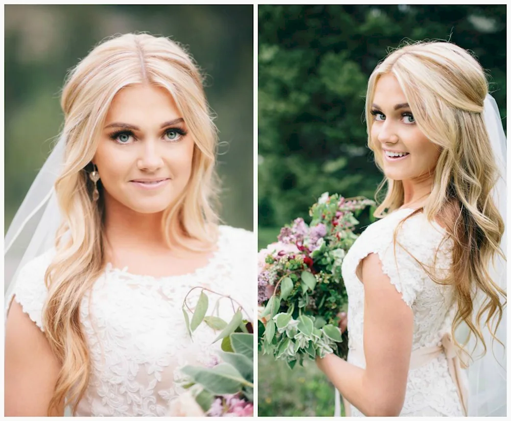 Wedding hairstyles with loose hair