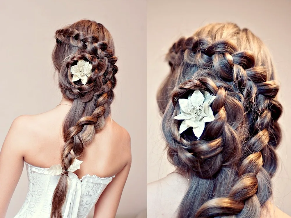 French waterfall hairstyles for graduation with braids