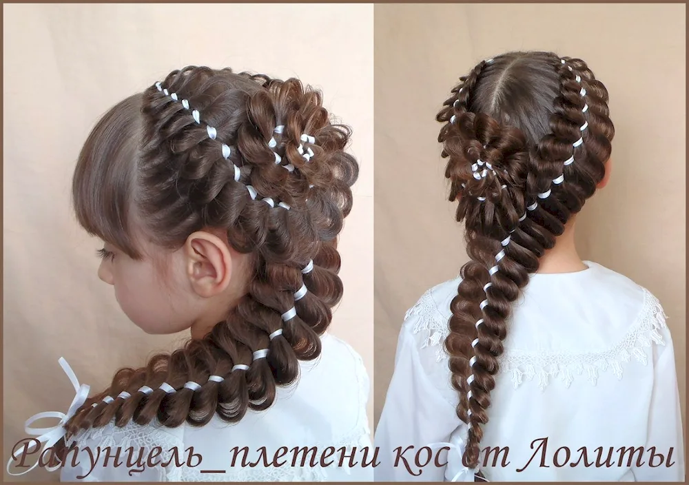 Girl hairstyle for kindergarten prom