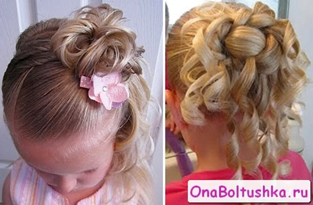 Girl long hair bun