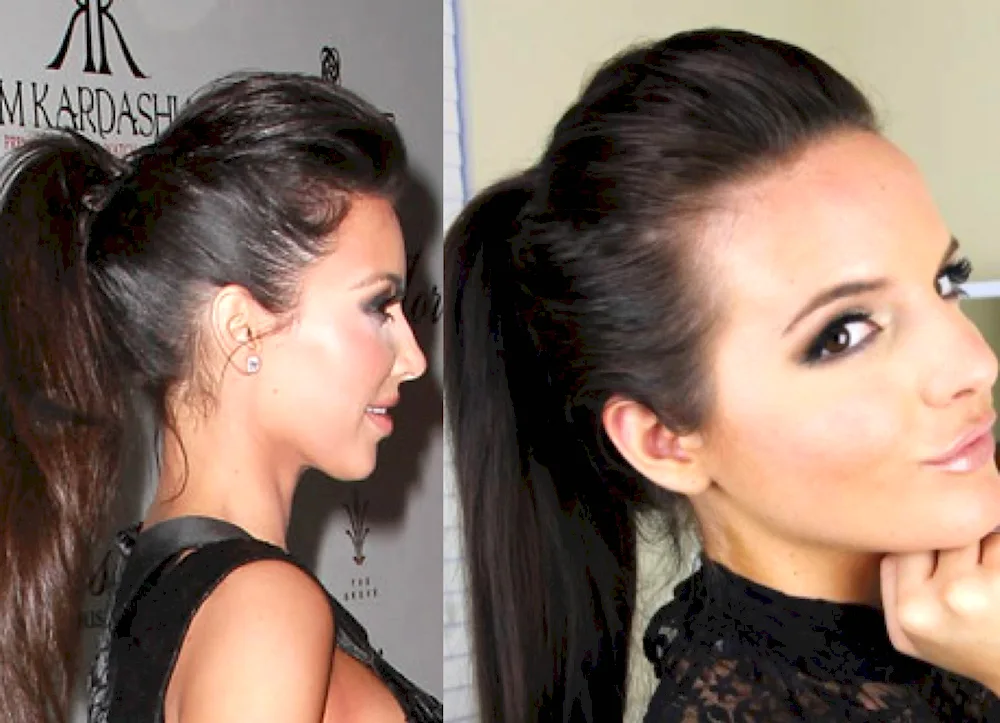 Ponytail hairstyle Kim Kardashian