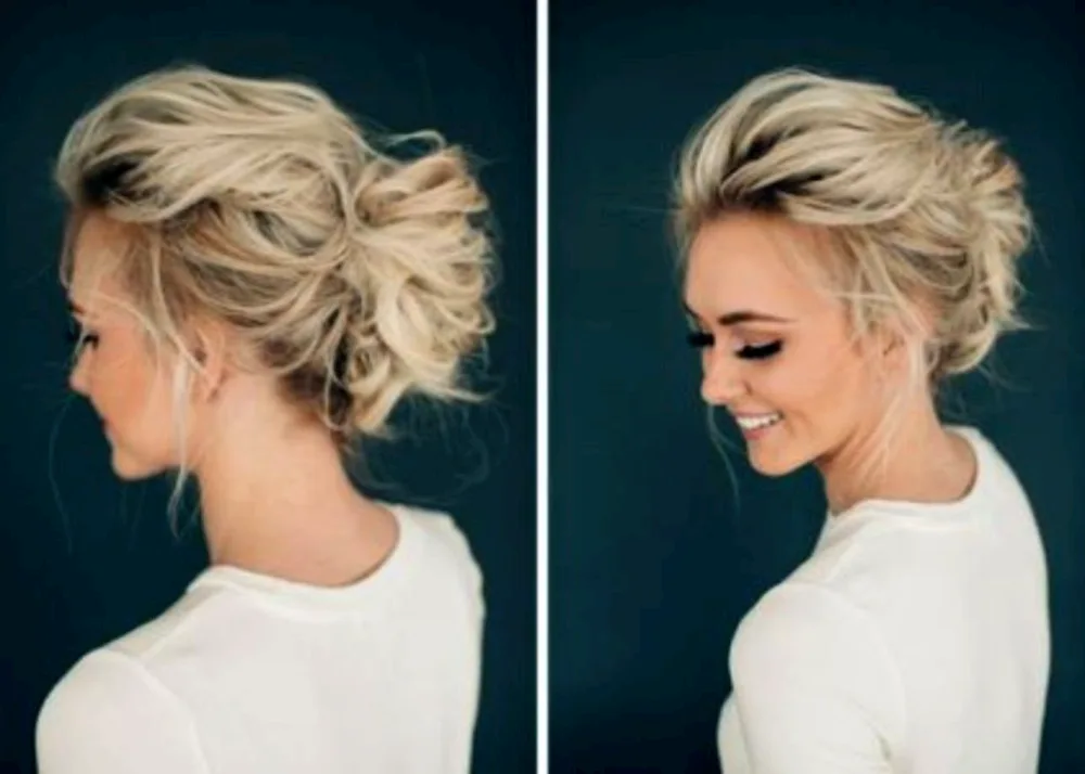 Sloppy bun hairstyle