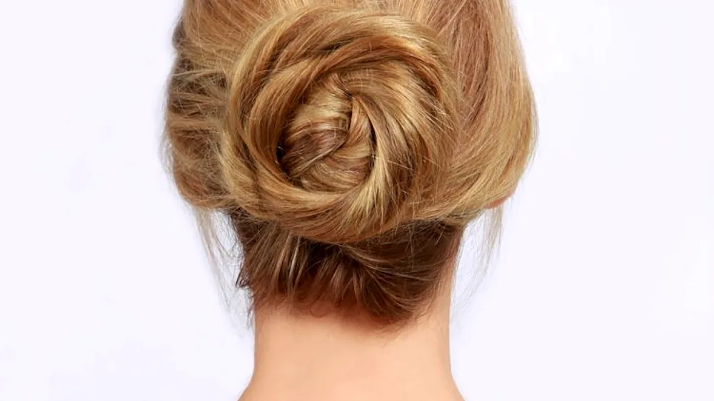 High bun on long hair