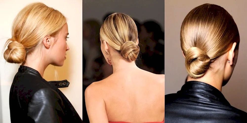 Bun hairstyle for medium hair