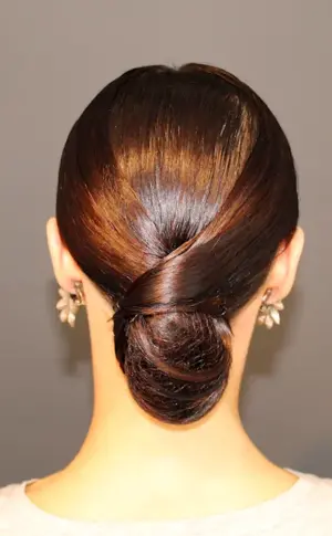 Ballroom dancing bun hairstyle