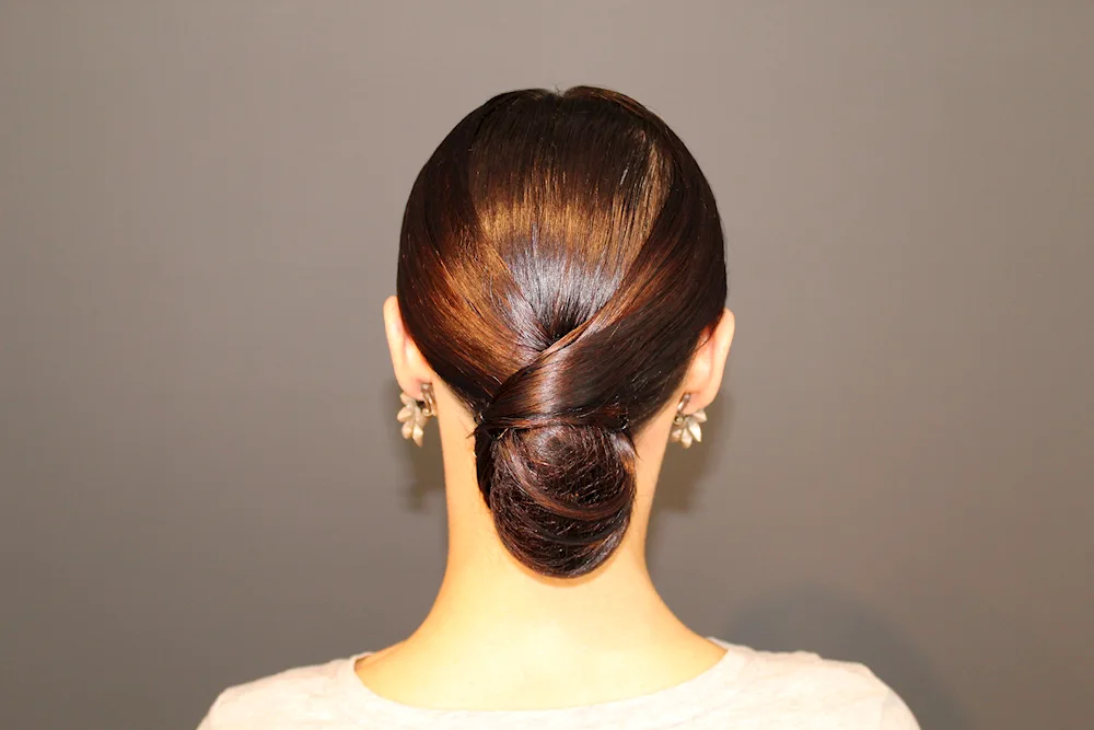 Bunch hairstyle for ballroom dancing