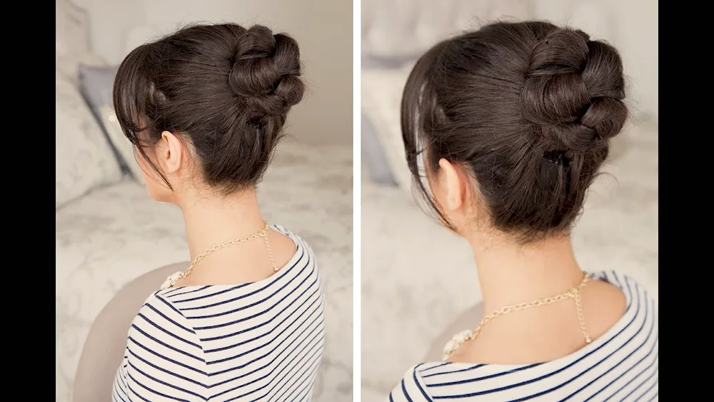 Bun hairstyle for medium hair