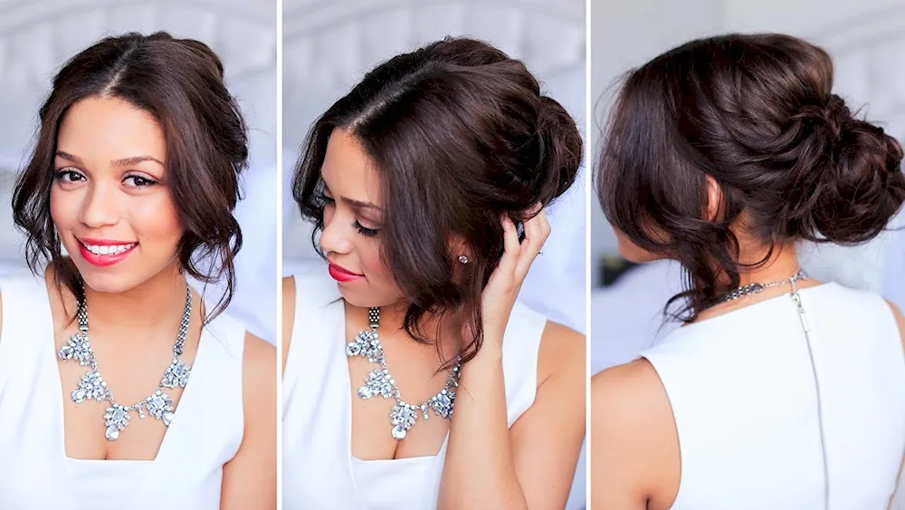 Bun hairstyle for medium hair