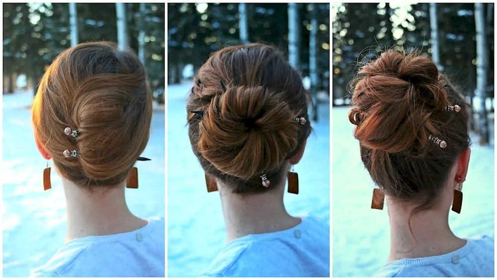 Shell hairstyle for long hair