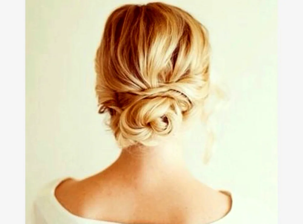Bun hairstyle on long hair