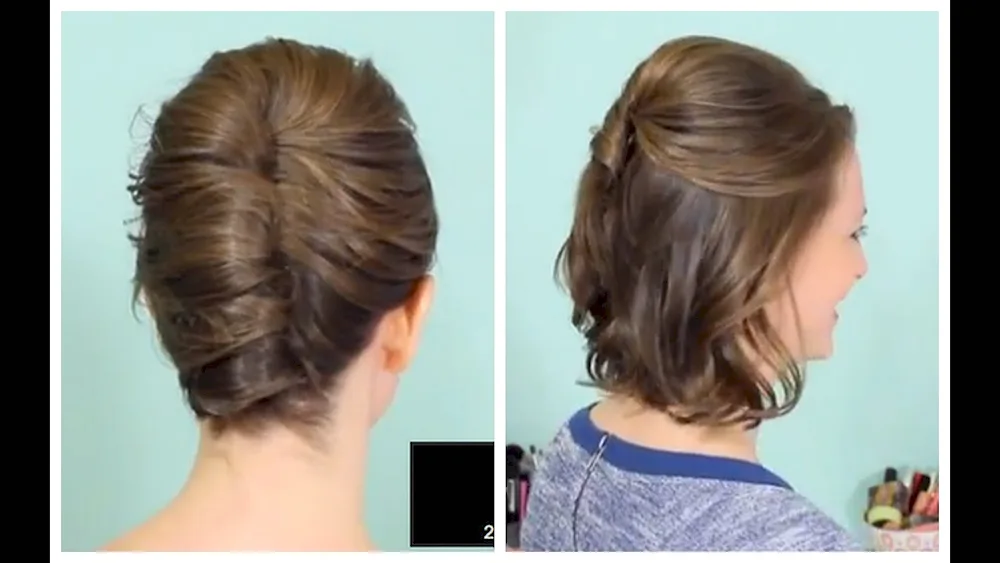 Shell hairstyle for short hair