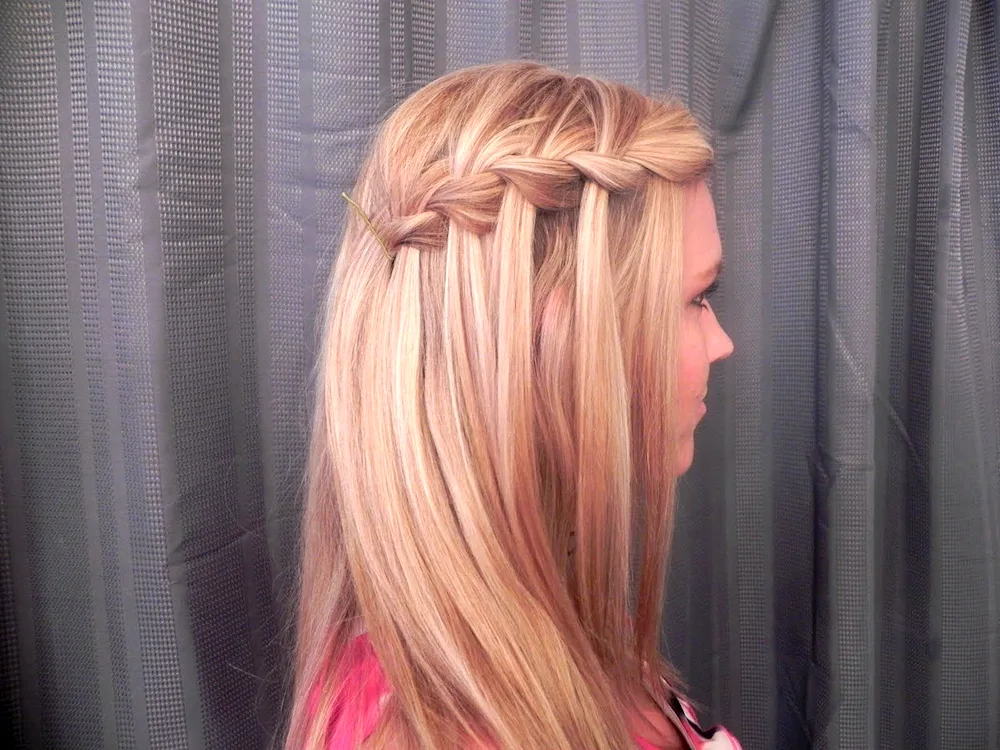 Braided loose hair and braid