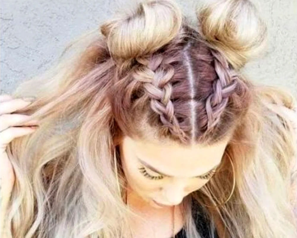 Braid on loose hair