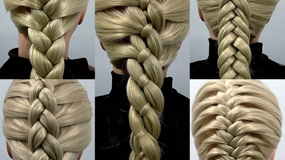 Schemes of braiding hairstyles