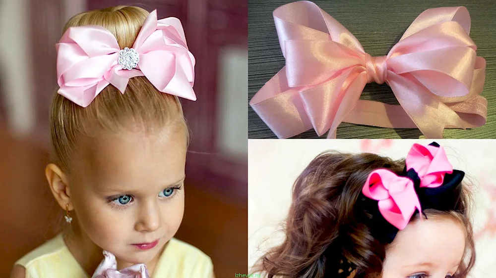 Hairstyle with a bow for a girl