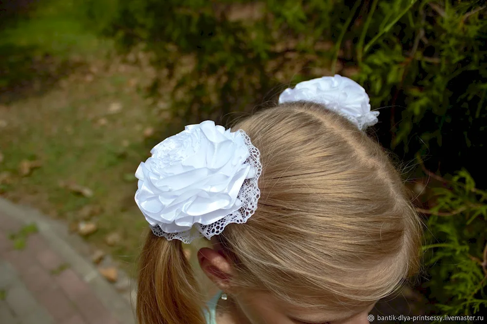 Schoolgirl with bows