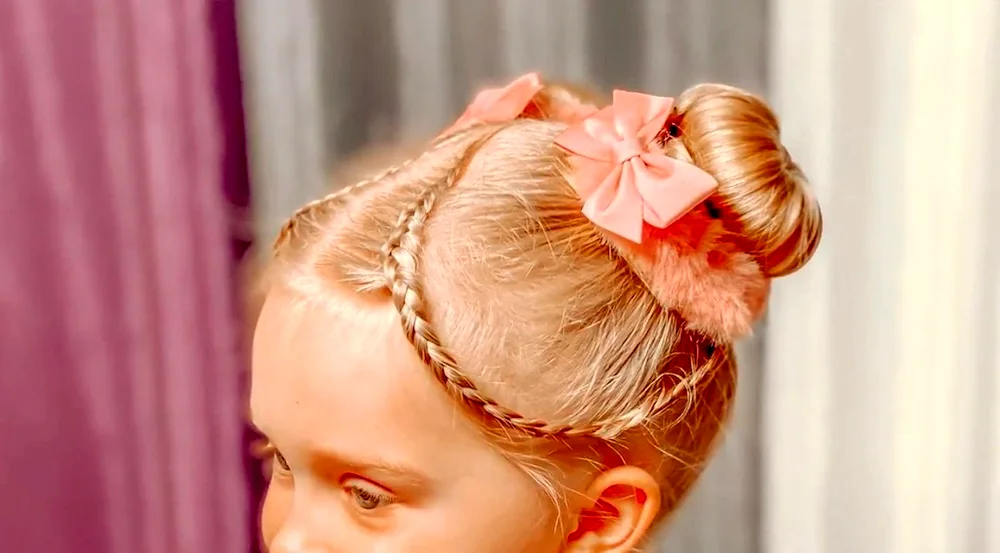 Girl bagel haircut