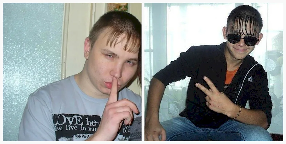 Hair with fringes men's hairstyle Selskaya Gopnika