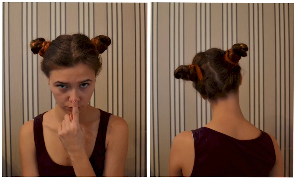 Hair with two buns