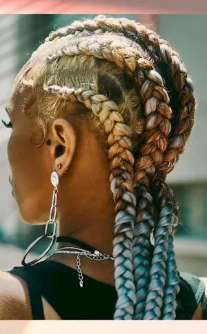 Hairstyle with braids in the front