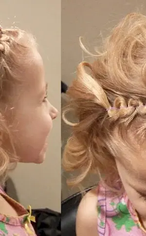 Hairstyle with curls for girl