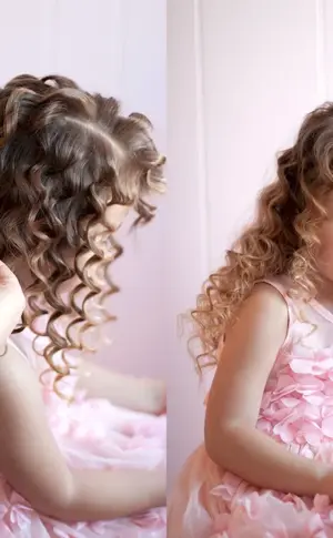 Hairstyle with curls for girl