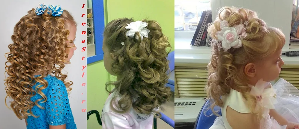 Hair with curls for girl