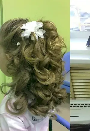 Hairstyle with curls for girl