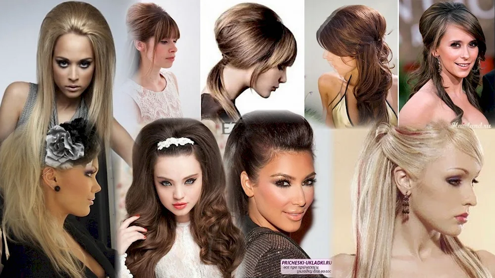 Hair with slicked back comb for long hair