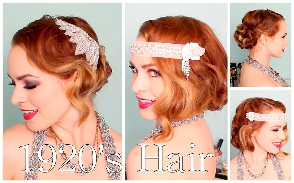 Chicago Great Gatsby hairstylesGreat Gatsby hairstyle with a headband for long hairHollywood Gatsby wave style hairstyles