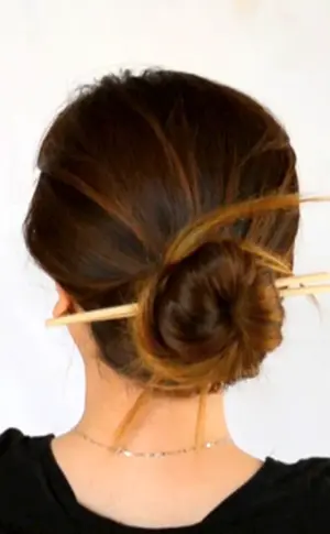Hair with chopsticks
