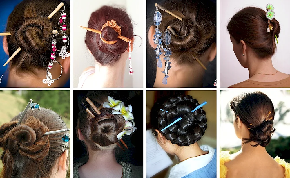 Hair with chopsticks