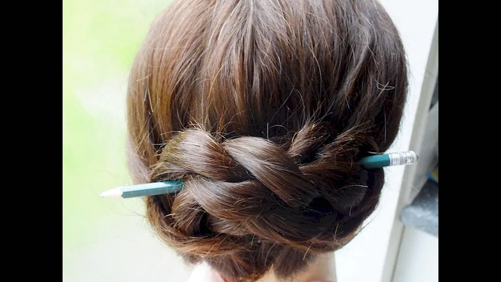Hair with chopsticks