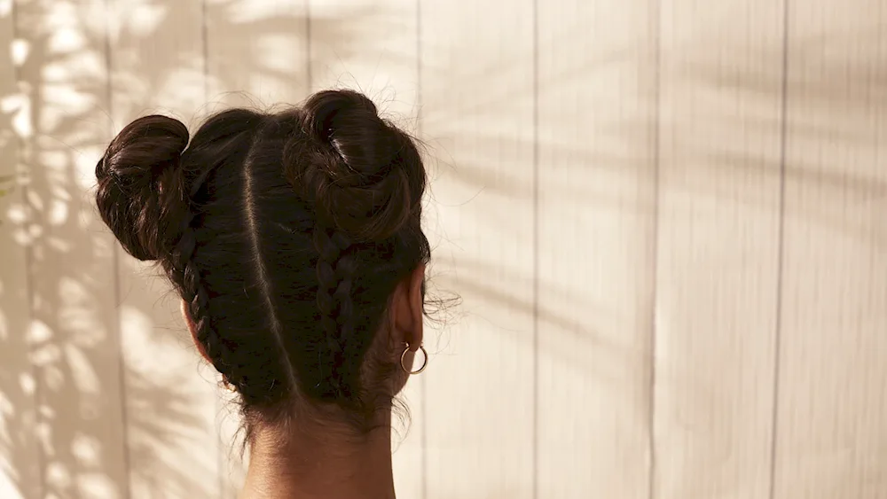 Bun hairstyle on the back of the head