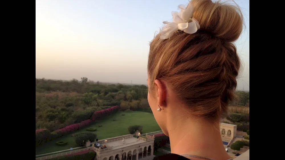 Bun hairstyle with a bun at the back of the head