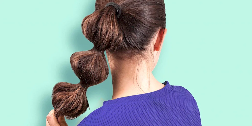 Ponytail hairstyle on the back of the head